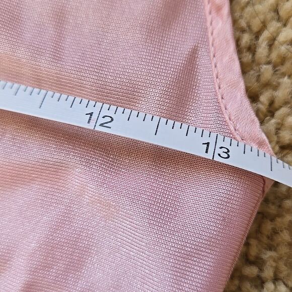 Pink Backless Crop Camisole Top one size as is silky pj feminine lingerie tank - Picture 10 of 12